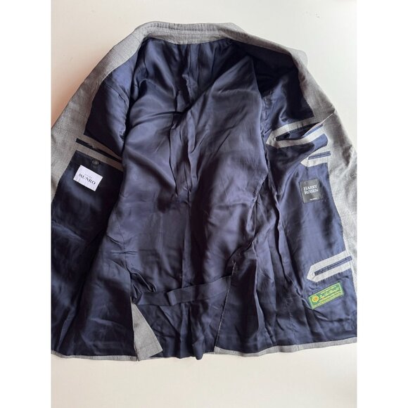 NWOT Men's Custom ATELIER MUNRO Loro Piana Grey Check Wool 2-Piece Suit, Size 50 - Picture 12 of 16